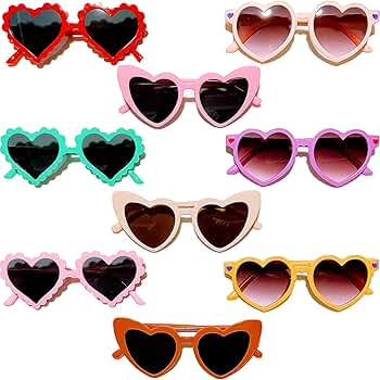 Gさん専用　HEART LOGO SUNGLASSES Amazon.com: Ricawa 9 Pack Heart Toddler Sunglasses Mixed Styles